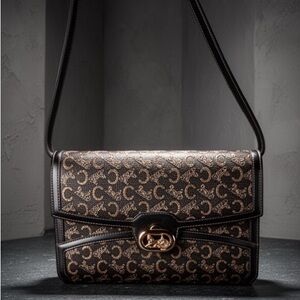 Celine Brown Patterned Shoulder Bag